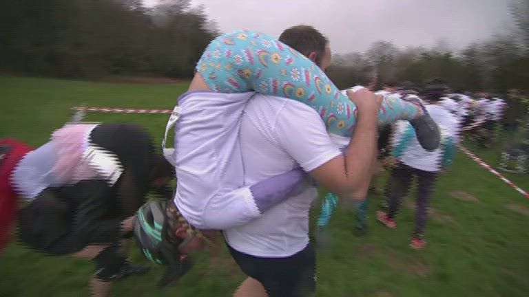 England holds 13th annual Wife-Carrying Contest